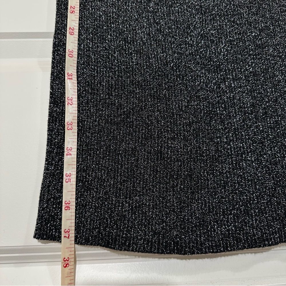 $159 ADRIENNE VITTADINI WOOL METALLIC SLEEVELESS STRETCH RIBBED KNIT DRESS NWT - Picture 6 of 11
